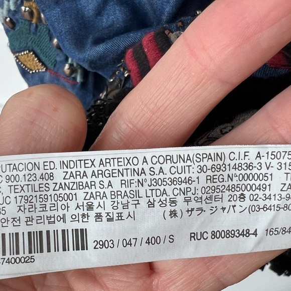 Zara Women's Beaded Fringe Boho Kimono Jacket Embroidered Oversized Small Boho - Picture 9 of 10